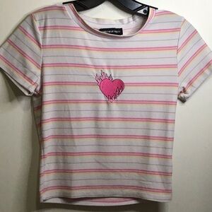 Pink yellow white stripes